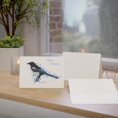 Magpie Birthday Card Happy Birthday – Premium Matte Bird Greeting Card