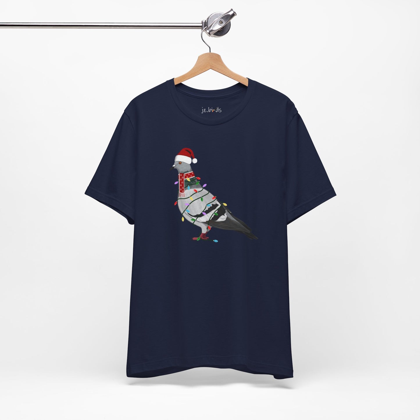 Pigeon with Fairy Lights Christmas Bird T-Shirt