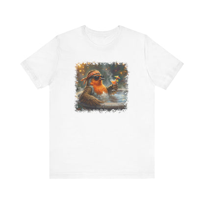 Rocky Rotkehlchen im Urlaubsmodus | Lustiges Vogel T-Shirt | Unisex