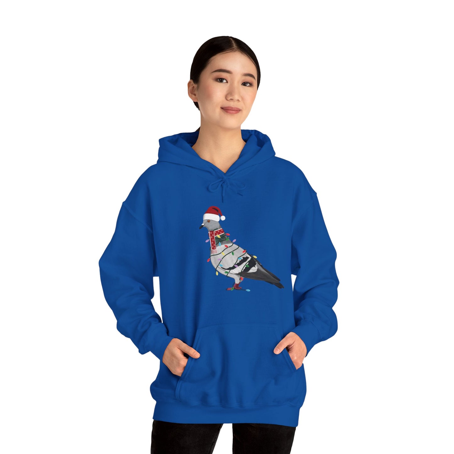 Pigeon with Fairy Lights Christmas Bird Hoodie