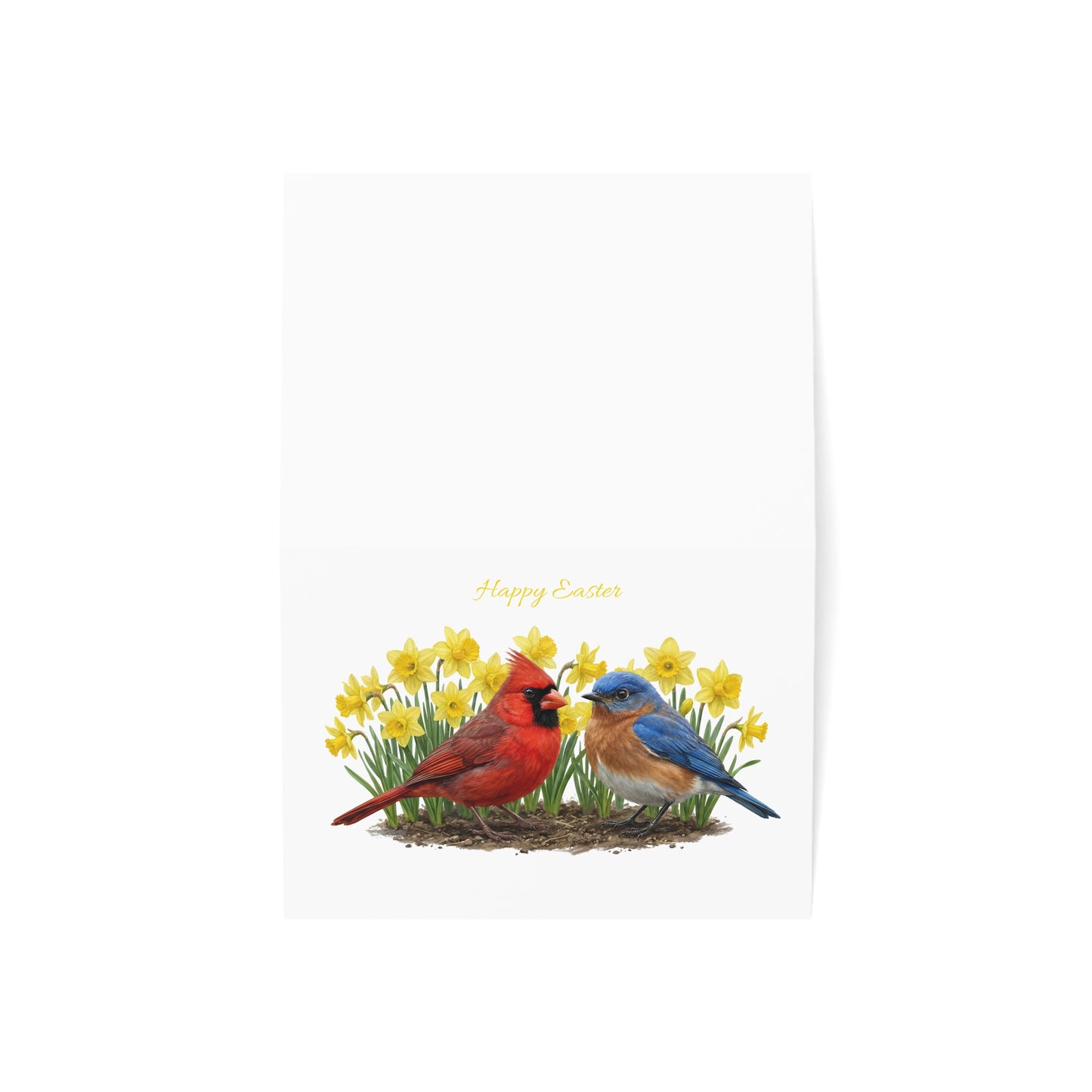 Happy Easter Greeting Card | Cardinal, Bluebird & Daffodils Single or Boxed Set – birds