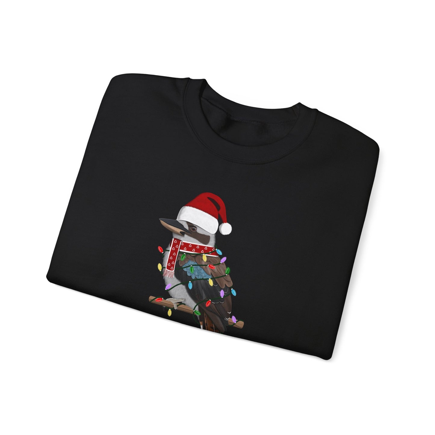 Kookaburra with Fairy Lights Santa Claus Christmas Bird Sweatshirt