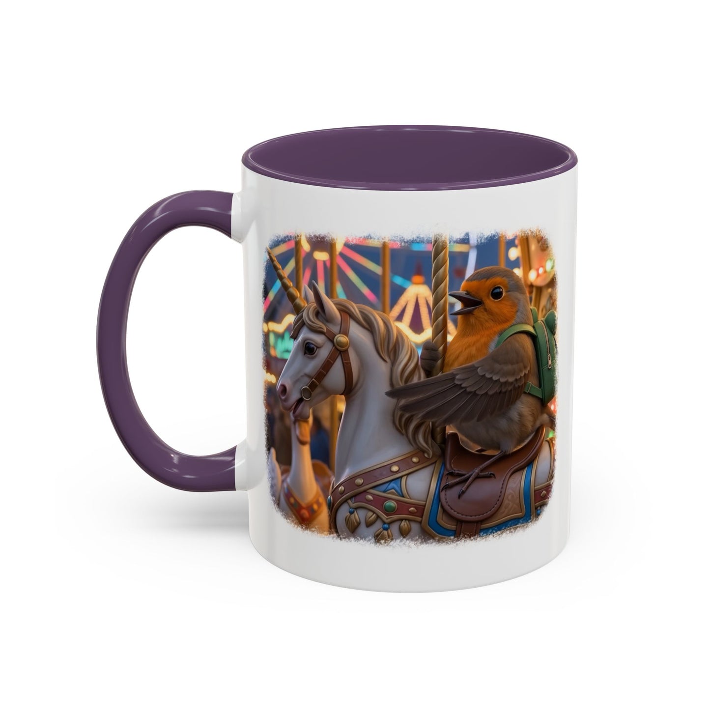 Robin Rosi Unicorn Carousel Premium Mug for Bird Lovers