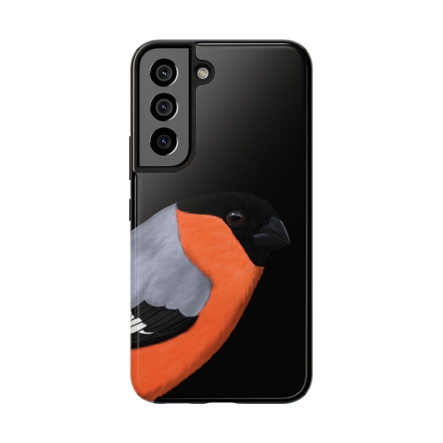 Bullfinch Bird Art Tough Phone Case Black