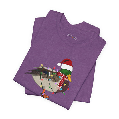 Mallard with Fairy Lights Christmas Bird T-Shirt