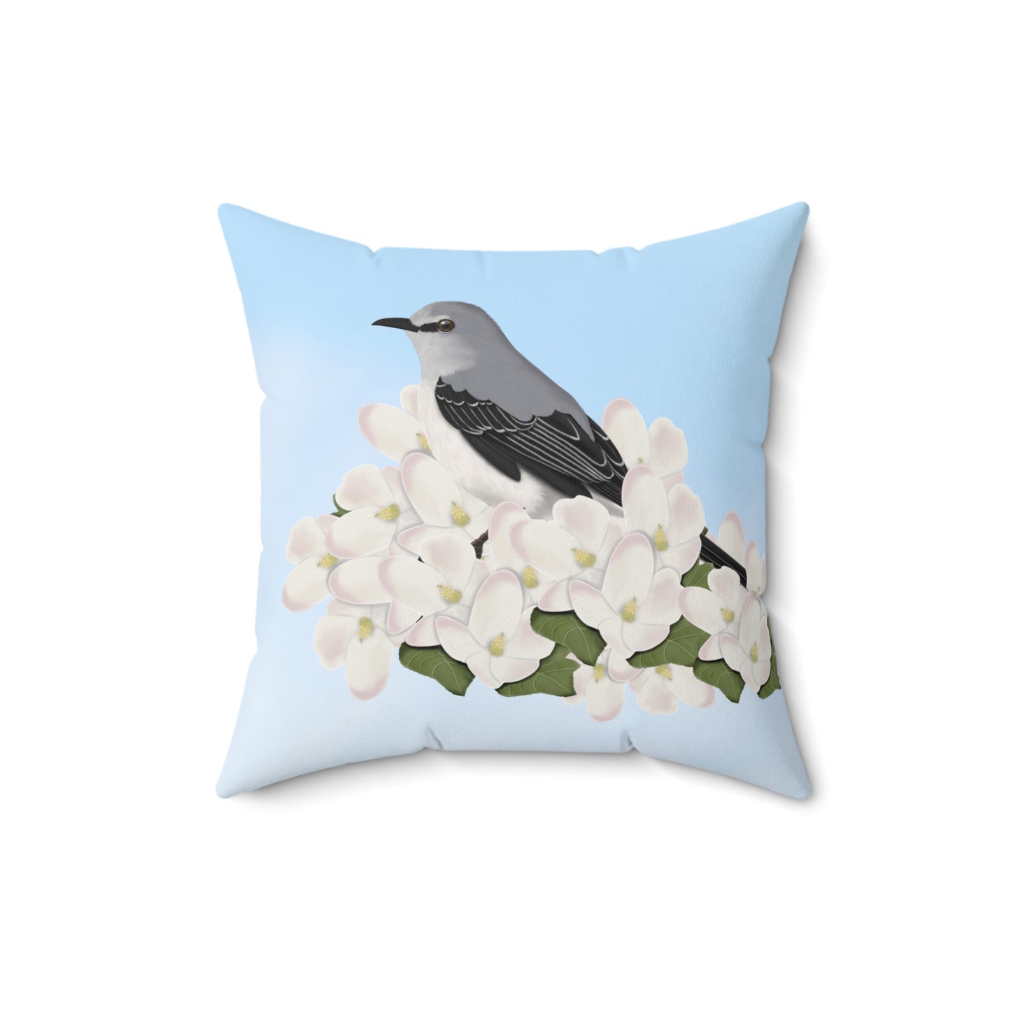 mockingbird bird art throw pillow