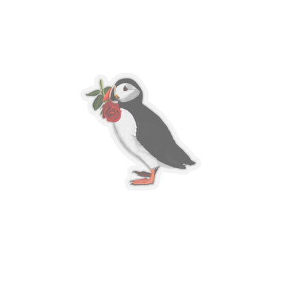 Puffin Valentine's Day Bird Kiss-Cut Sticker