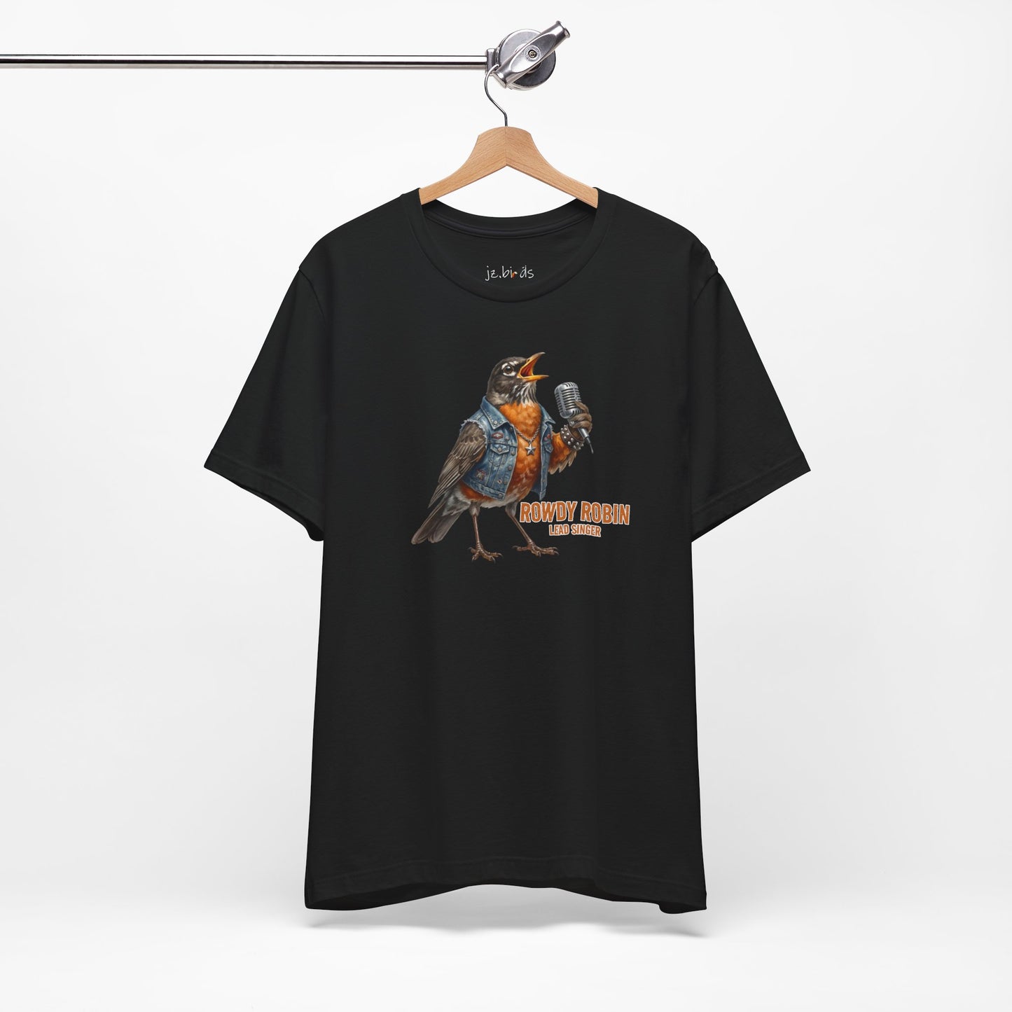 Rowdy Robin Graphic Tee – Lead Singer Bird Shirt – Funny Rock Band Merch