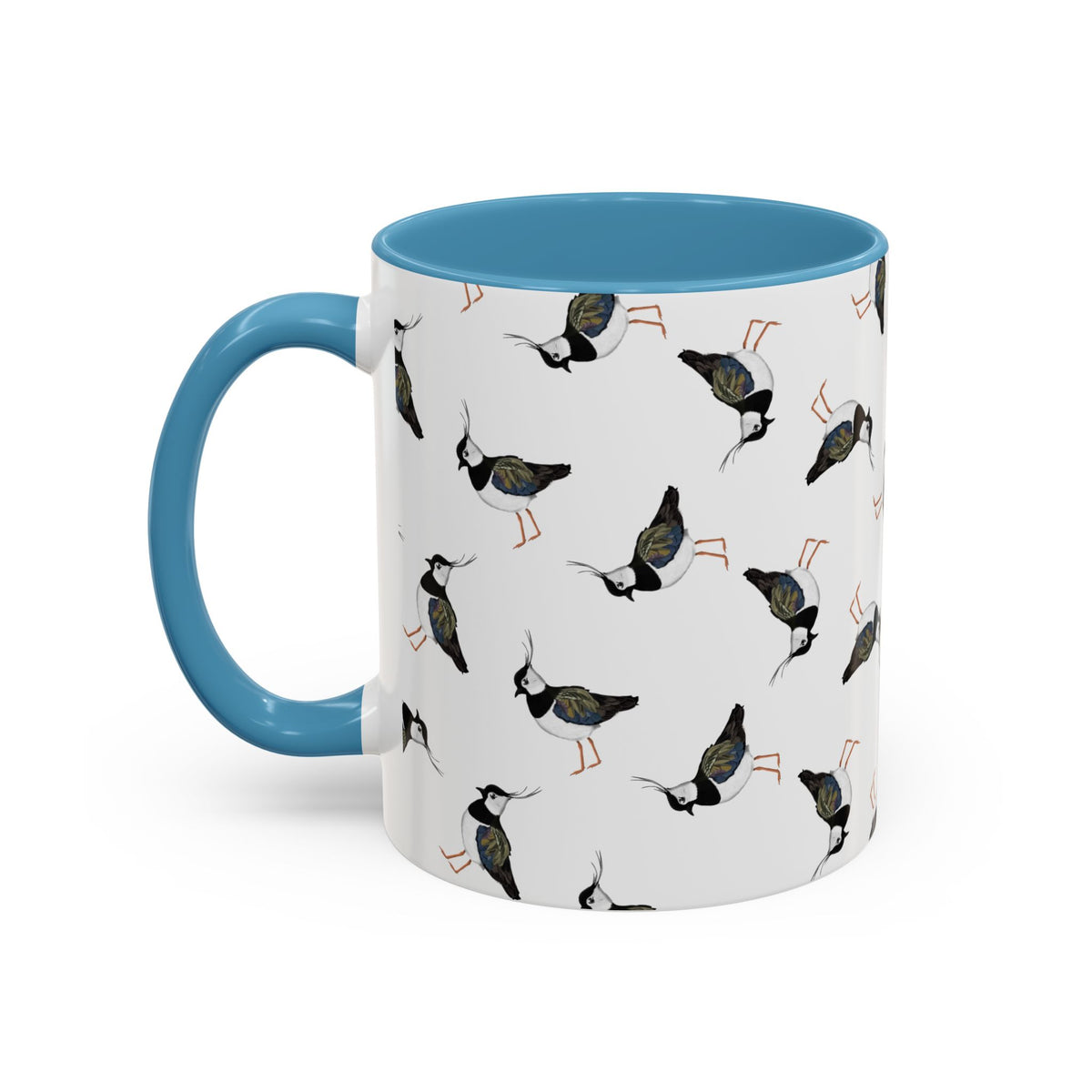 Kiebitz Tasse mit Streumuster | Vogelmotiv Kaffeebecher für Vogelbeobachter & Naturfreunde