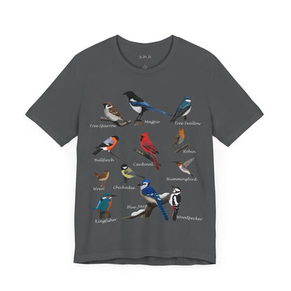 Garden Birds Blue Jay Cardinal Robin Chickadee Birding & Birdwatching Bird T-Shirt