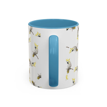 Kakadu Tasse mit Streumuster | Vogelmotiv Kaffeebecher für Vogelbeobachter & Naturfreunde