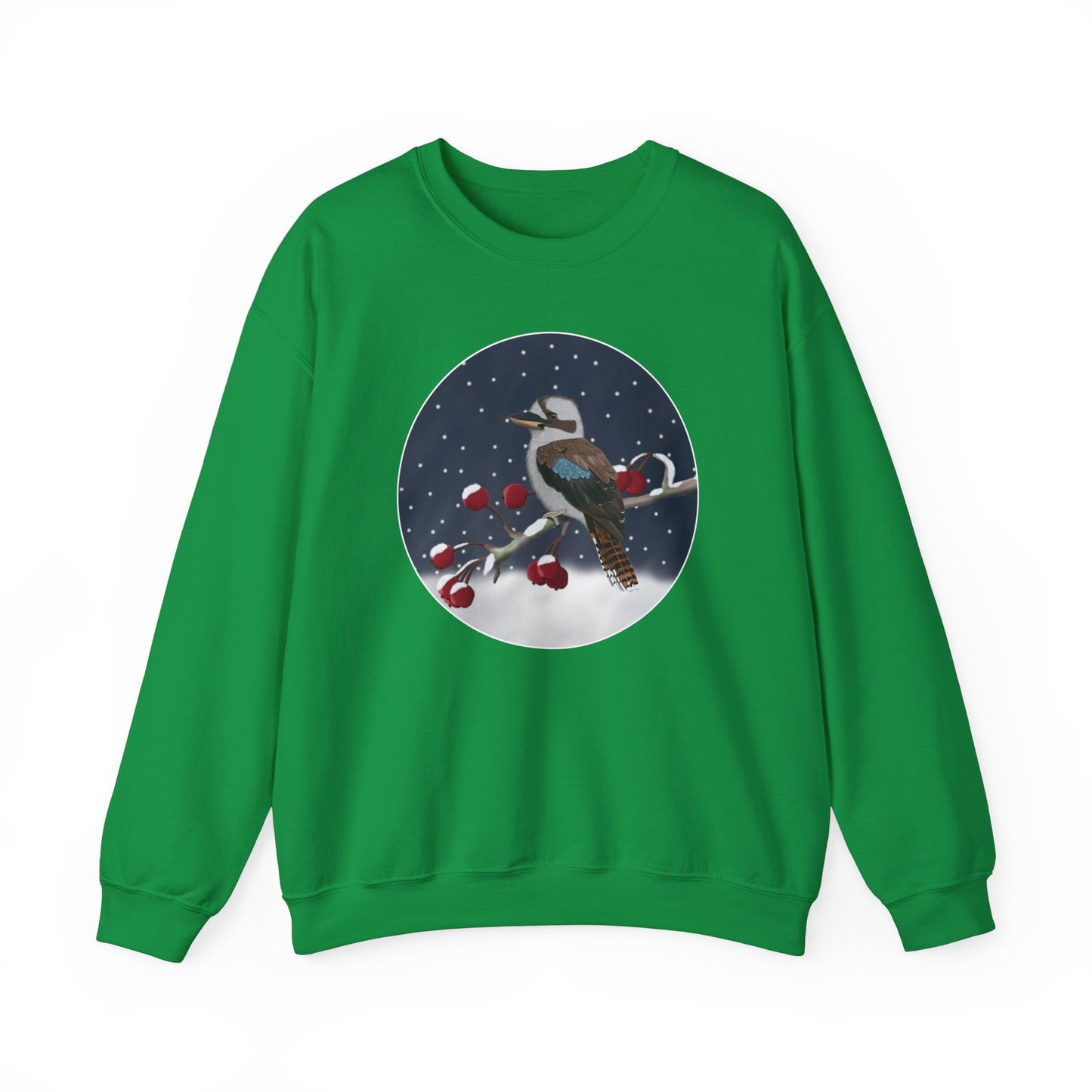 Kookaburra on a Winter Branch Birdwatcher Christmas Bird Sweatshirt