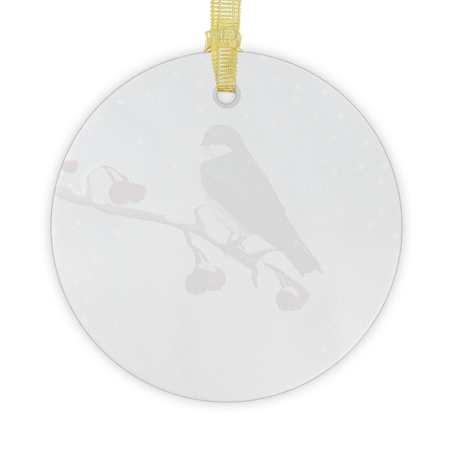 Tree Swallow Snow Bird Christmas Glass Ornament White