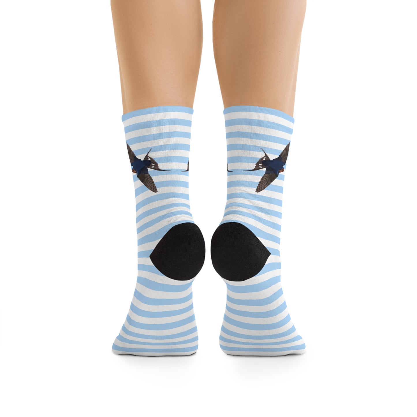 Barn Swallow Stripes Blue White Birding & Birdwatching Bird Socks