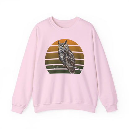 Great Horned Owl Sweatshirt | Unisex Bird of Prey Crewneck | Owl Lover & Birder Gift