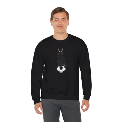 Black Cat with Soccer Cat Lover Sweatshirt