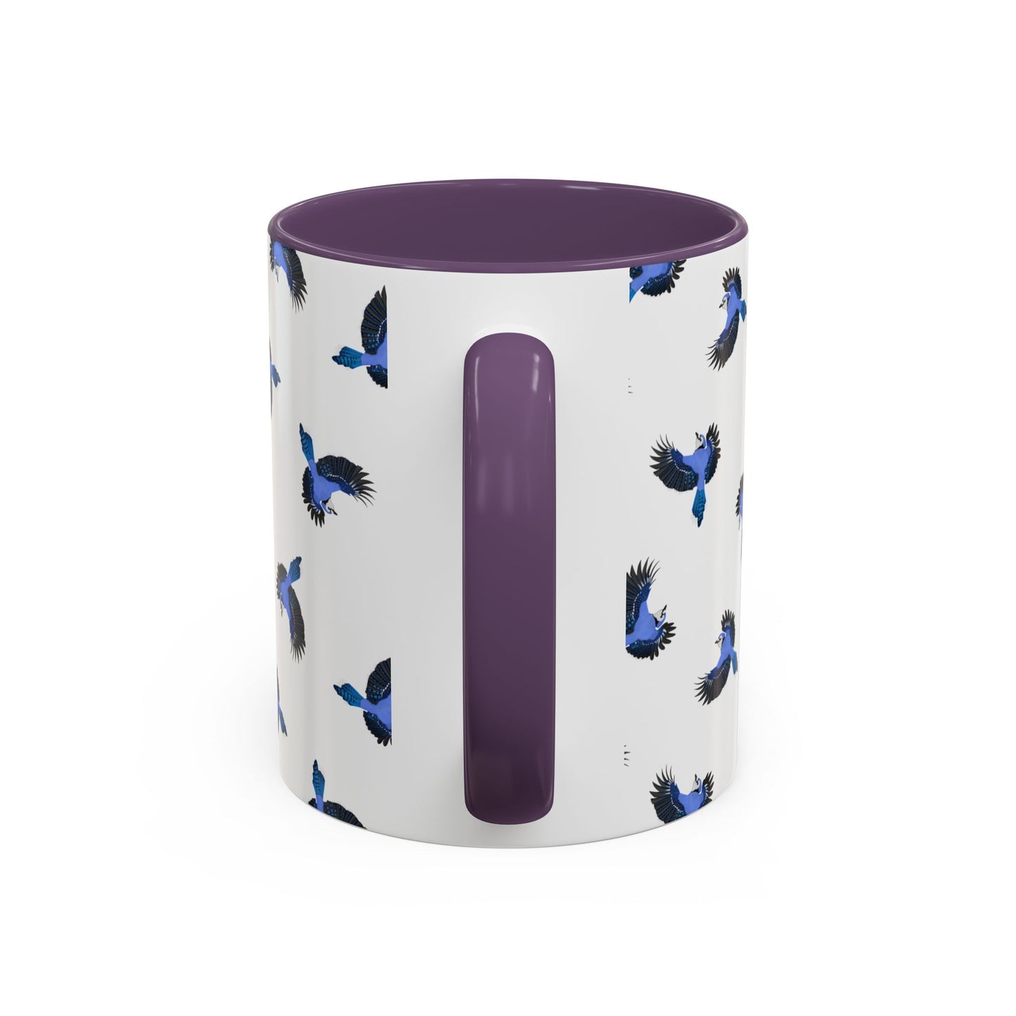 Blue Jay All-Over Pattern Accent Mug | Colorful Bird Lover Gift for Birdwatchers