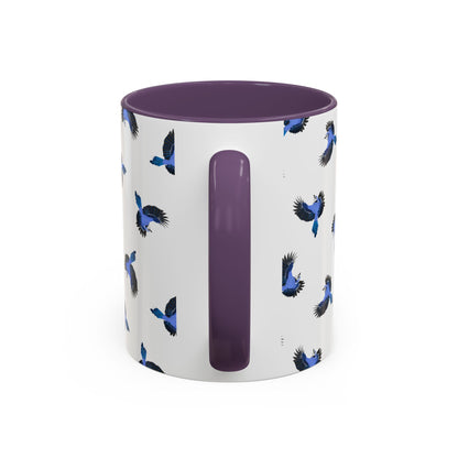 Blue Jay All-Over Pattern Accent Mug | Colorful Bird Lover Gift for Birdwatchers