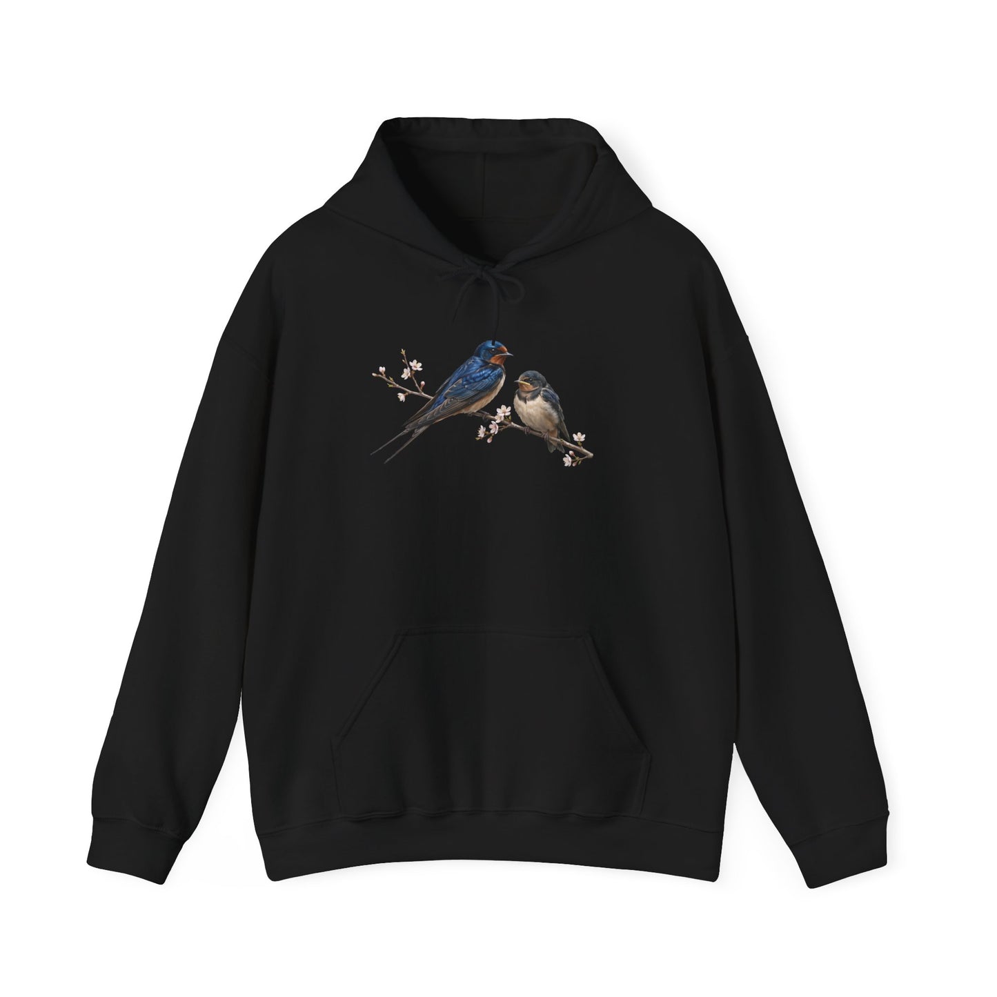 Barn Swallow with Fledgling Hoodie Bird Lover & Bird Watcher | Unisex Sweater | Gift for Bird Lovers