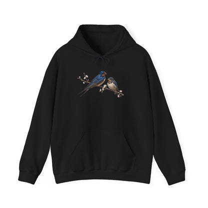 Barn Swallow with Fledgling Hoodie Bird Lover & Bird Watcher | Unisex Sweater | Gift for Bird Lovers