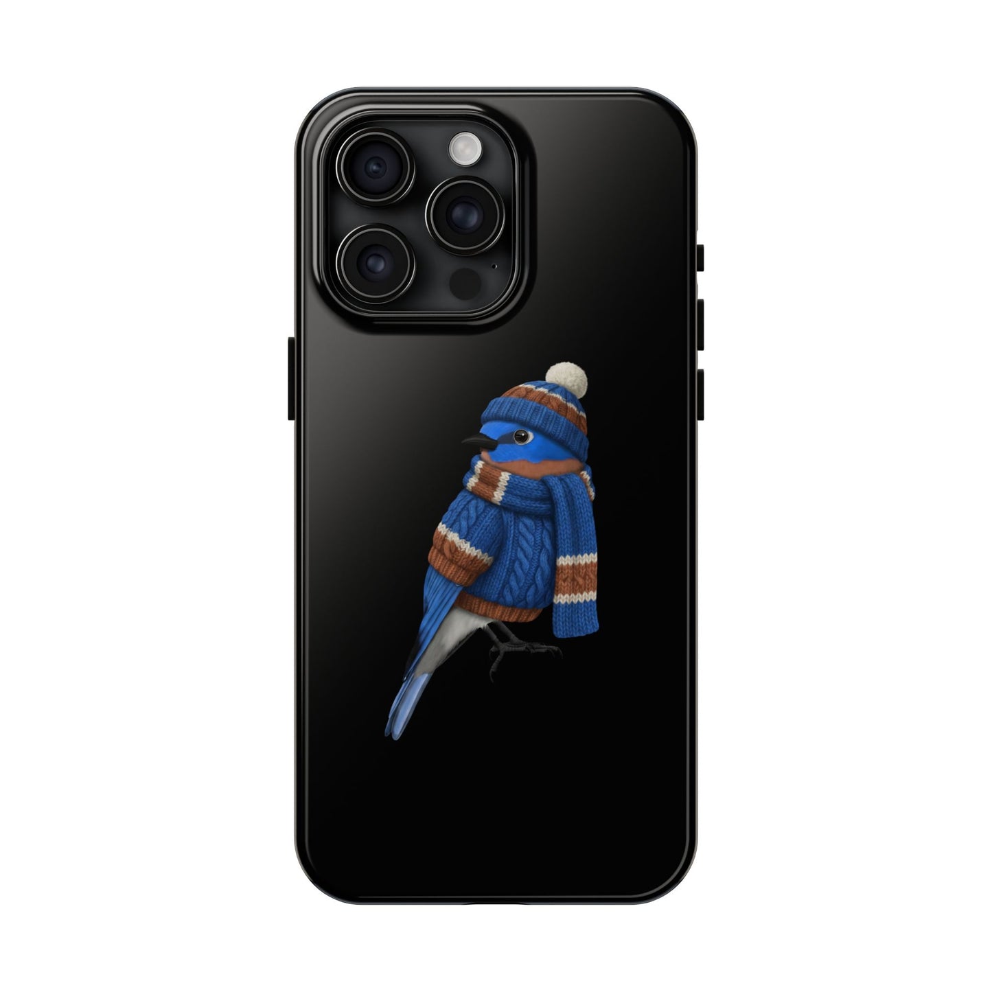 鳥のアートが描かれたブルーバードの二層式iPhoneケース – 鳥類学者や鳥好きの方へのプレゼントに最適