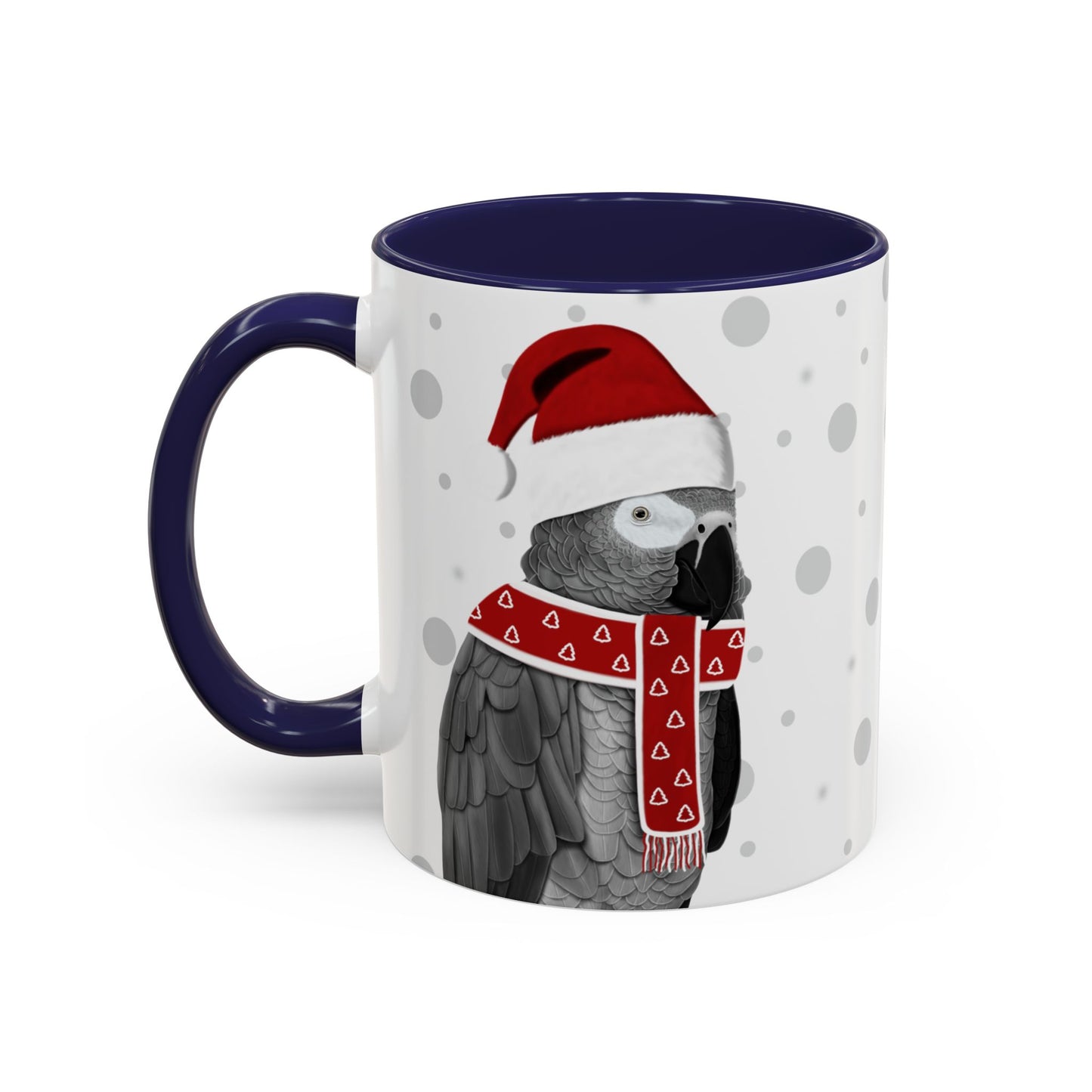 Grey Parrot Christmas Bird Coffee Mug