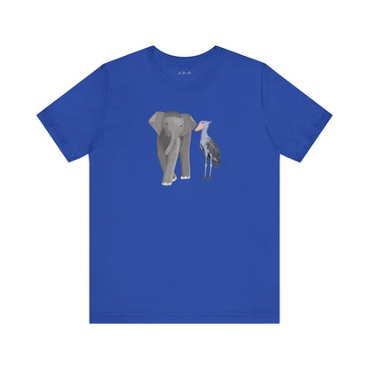 Elephant with Shoebill Bird Birding & Birdwatching T-Shirt