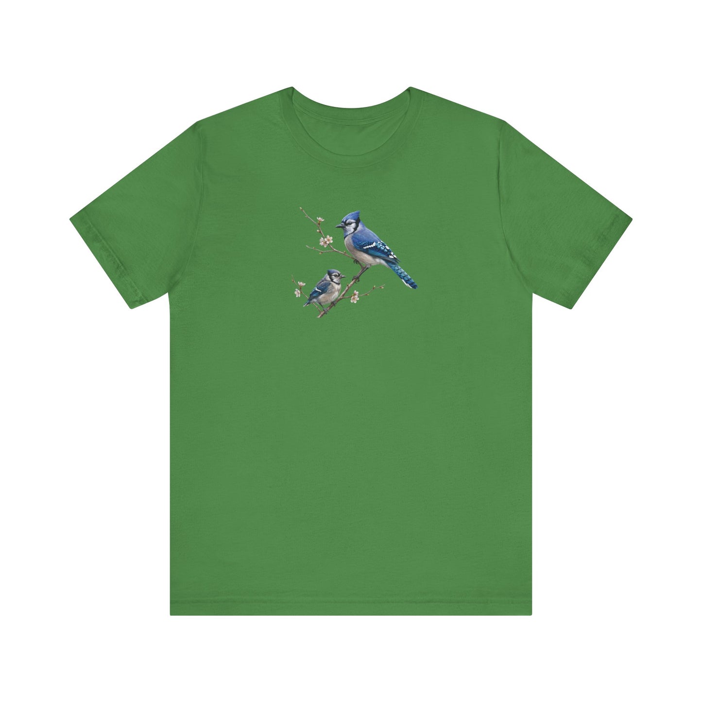 Blue Jay & Fledgling T-Shirt | Spring Blossoms Unisex Graphic Tee