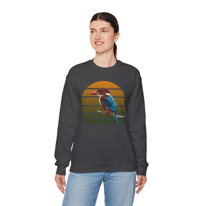 White-Throated Kingfisher Sweatshirt | Bird Watcher Crewneck | Unisex Songbird Gift for Bird Lovers