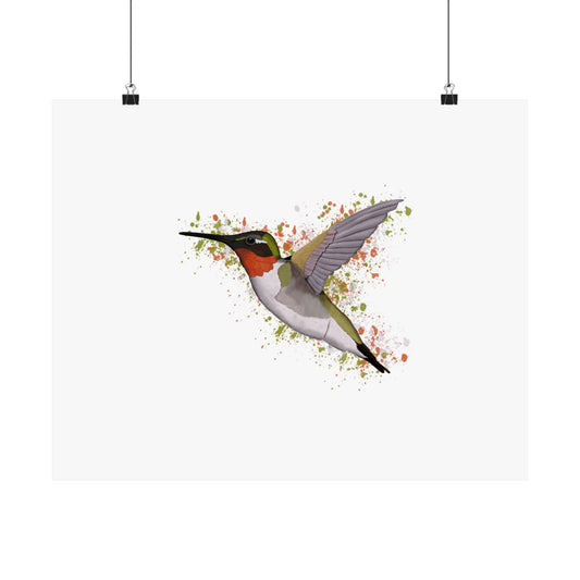 Hummingbird Bird Artwork Matte Poster