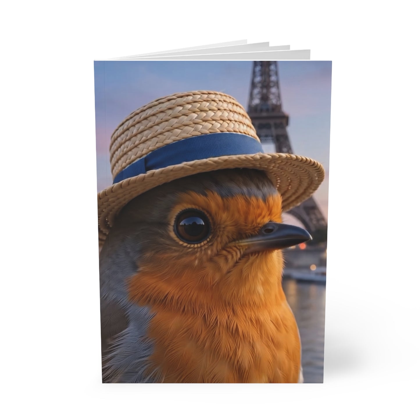 Rosi Rotkehlchen in Paris Notizbuch A5 liniert für Vogelbeobachter und Gartenfreunde