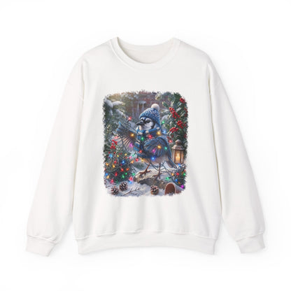 Blue Jay Christmas Sweatshirt – Tangled Lights Winter Crewneck