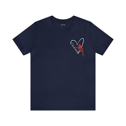 Northern Cardinal Heart Bird Unisex Tee - jz.birds