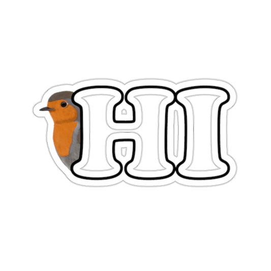 European Robin Hi Bird Kiss-Cut Sticker