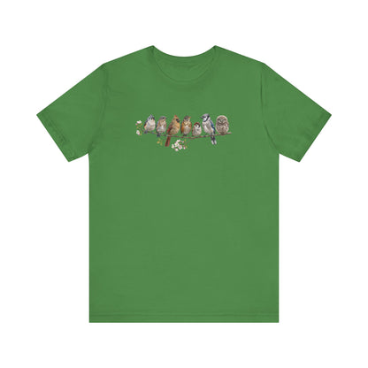 Bluebird Cardinal Blue Jay Robin | 7 Little Fledglings T-Shirt | Cute Baby Birds Graphic Tee