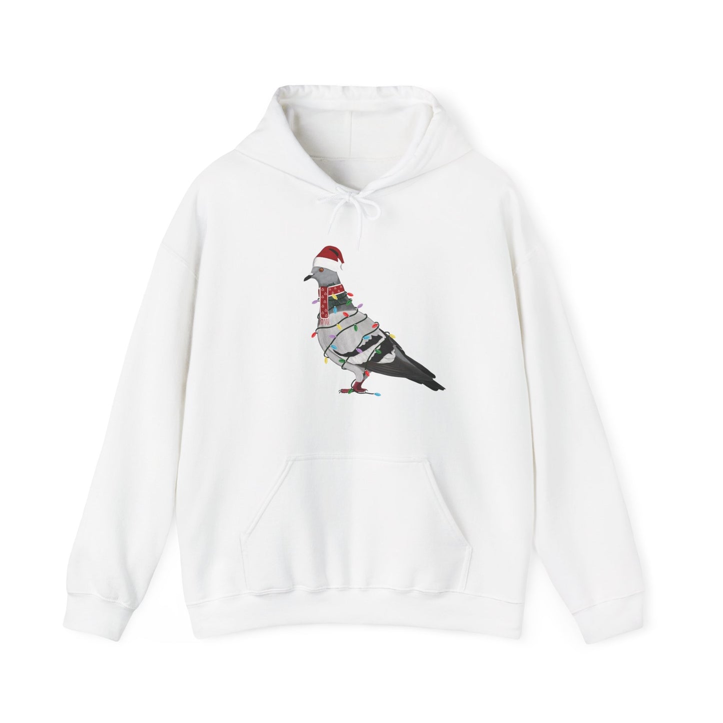 Pigeon with Fairy Lights Christmas Bird Hoodie