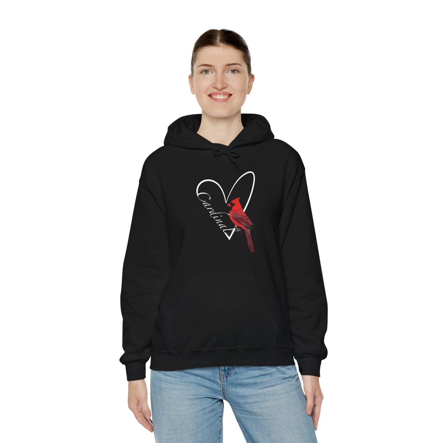 Cardinal Heart Bird Birdwatching Birdlover Hoodie