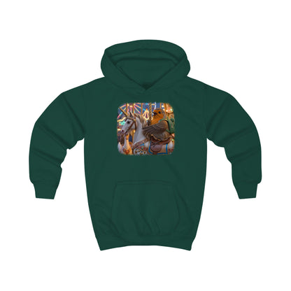 Kuscheliger Kinder Hoodie Rosi Rotkehlchen & das Karussell-Einhorn