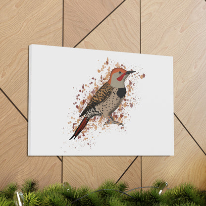 Northern Flicker Bird Canvas Gallery Wrap White