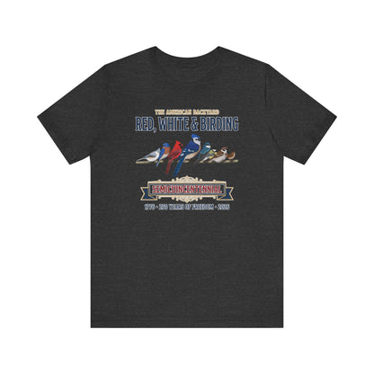Red, White & Birding Vintage T-Shirt | US 250th Anniversary Backyard Birds