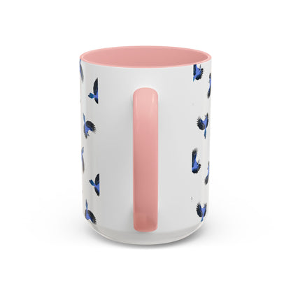 Blue Jay All-Over Pattern Accent Mug | Colorful Bird Lover Gift for Birdwatchers