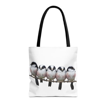 Schwanzmeisen Tragetasche 40x40cm Vogel Tasche Weiß für Vogelbeobachter