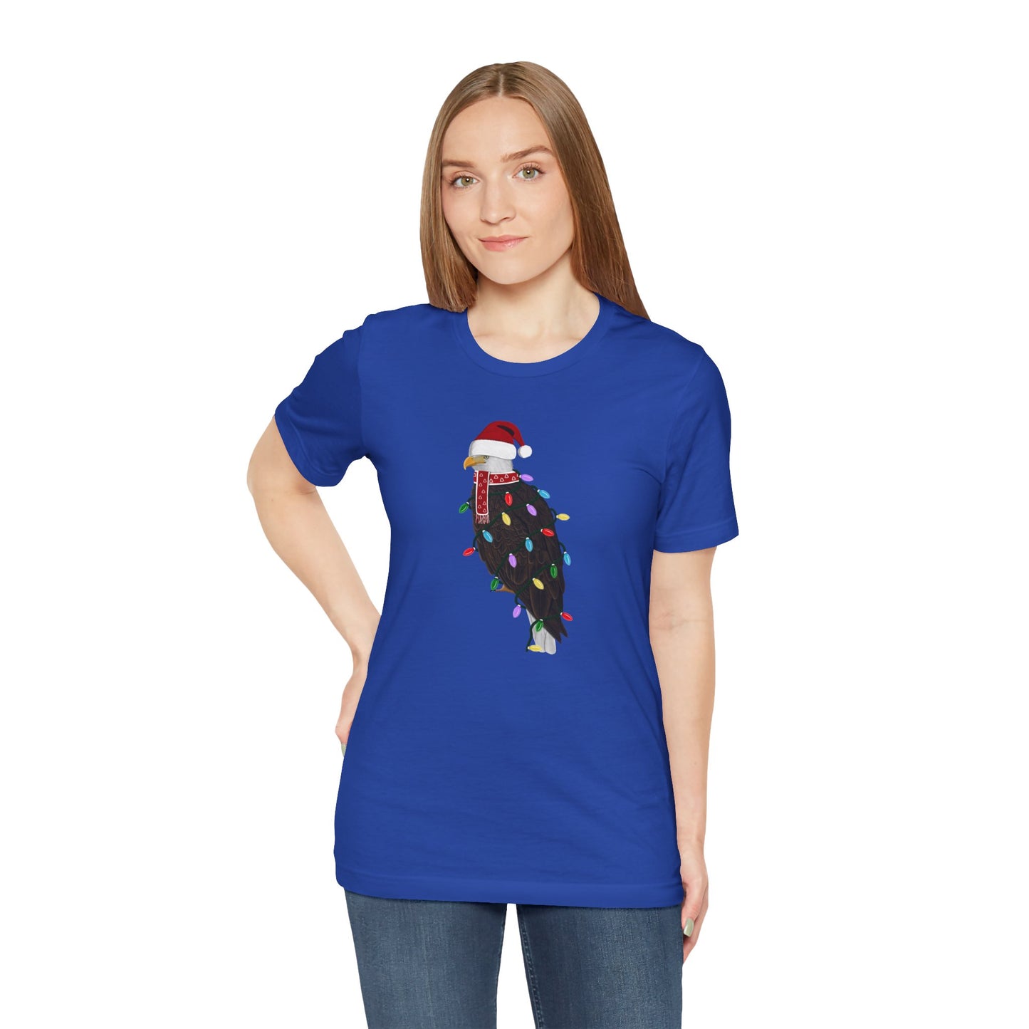 Bald Eagle with Fairy Lights Christmas Bird T-Shirt