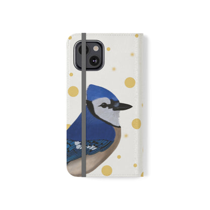 Blue Jay Bird Art Phone Flip Case