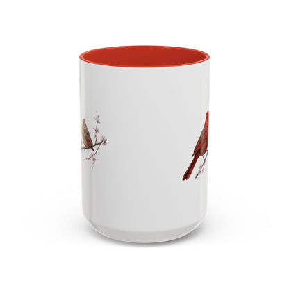 Northern Cardinal & Fledgling Two-Tone Mug | Spring Bird Lover Gift