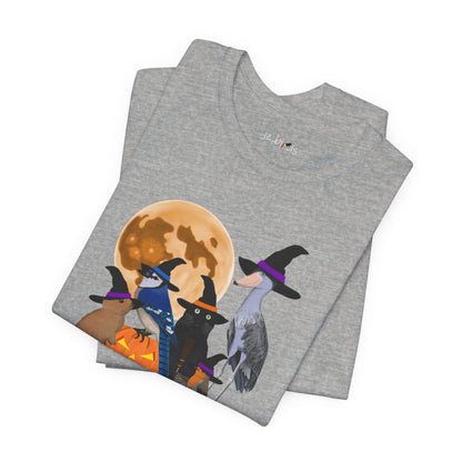 Blue Jay Robin Shoebill with Cat and Bunny Halloween Bird T-Shirt