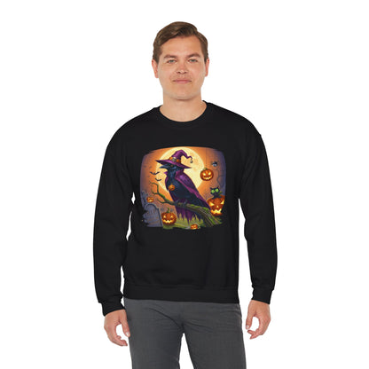 Raven Crow Halloween Bird Sweatshirt - Spooky Halloween Costume for Bird Lovers