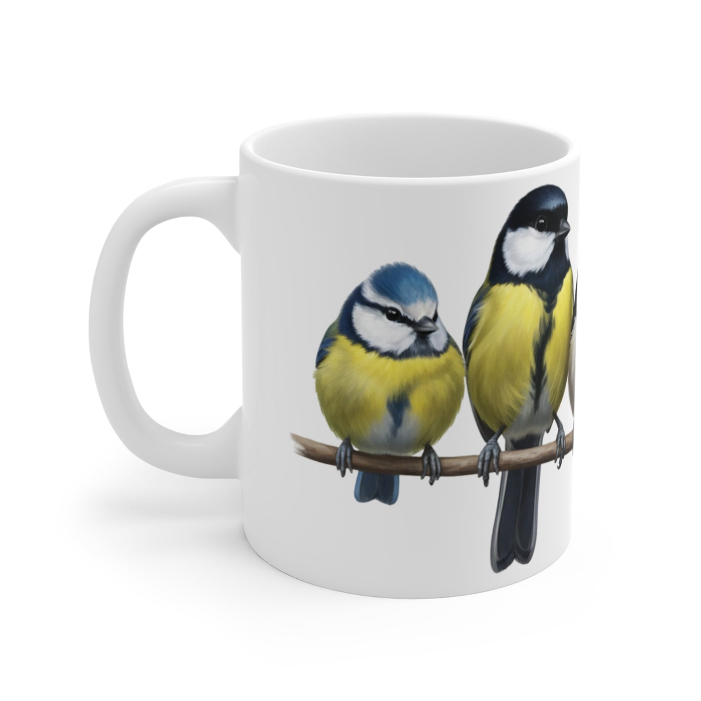 Meisen Tasse Vögel auf einem Ast Vogelmotiv für Vogelbeobachter und Vogelfreunde