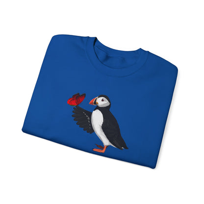 Puffin with Butterfly Bird Birding & Birdwatching Sweatshirt