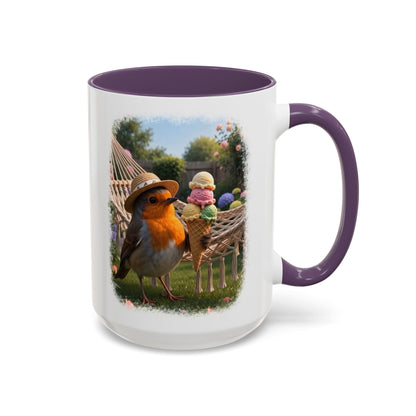 Robin Rosi Ice Cream Garden Premium Mug for Bird Lovers